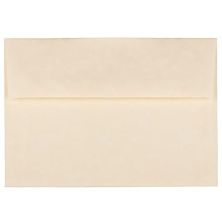 JAM Paper® Parchment Booklet Invitation Envelopes, A7, Gummed Seal, 30% Recycled, Natural, Pack Of 25