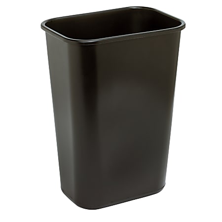 Highmark™ Rectangular Plastic Wastebasket, 10.25 Gallons, 20-1/2"H x 15-1/2"W x 11-1/2"D, Black