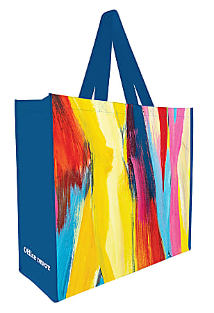 Office Depot® Brand Large Reusable Shopping Bag, 17-1/4”W x 19”H x 7”D, Brush Stroke