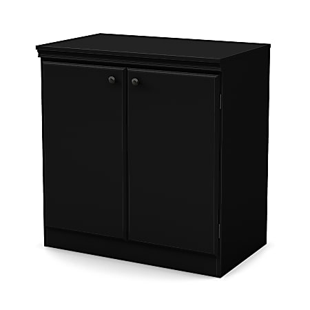 South Shore Furniture Morgan Storage Cabinet, 2-Shelf, Black