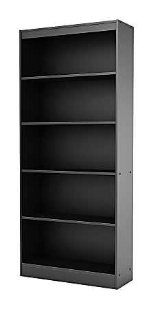 South Shore Axess 68 3/4"H 5-Shelf Contemporary Bookcase, Black/Dark Finish, Standard Delivery