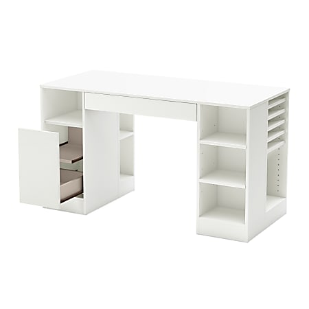 South Shore Furniture 54 W Crea Craft Table Writing Desk Pure White -  Office Depot