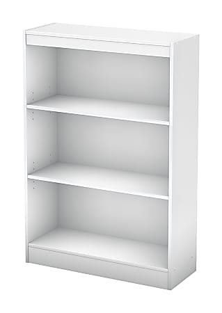 South Shore Axess 44"H 3-Shelf Bookcase, Pure White