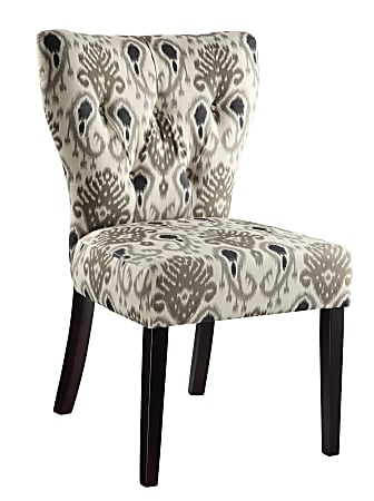 Ave Six Andrew Chair, Medallion Ikat Gray/Dark Brown