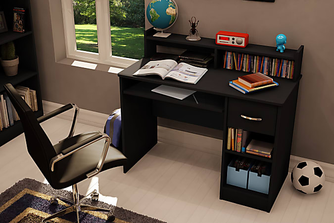 South Shore Axess 41 W Computer Desk With Keyboard Tray Pure Black