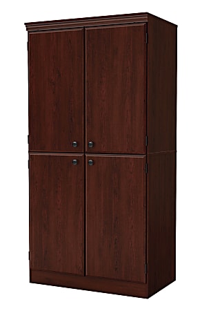 South Shore Morgan 4-Door Storage Armoire, Royal Cherry