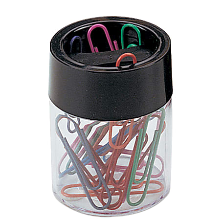 Office Depot&reg; Brand Large Clip Dispenser, Black/Clear