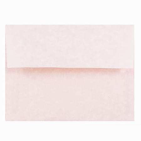 JAM Paper® Booklet Invitation Envelopes, A2, Gummed Seal, 30% Recycled, Pink Ice, Pack Of 25