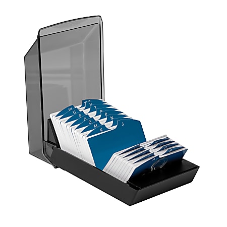 Rolodex® Covered VIP® Card File, 4 13/16" x 8 1/16" x 3 7/32", Black