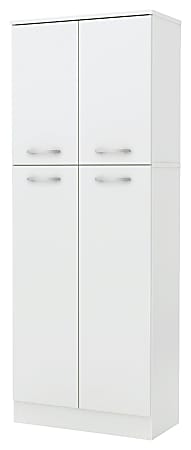 South Shore Furniture Garden Storage Pantry 4 Fixed Cabinets Pure