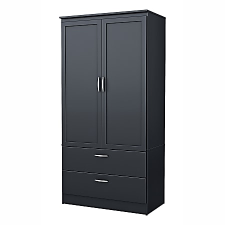 South Shore Acapella Wardrobe Armoire, Pure Black