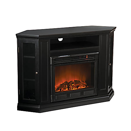 SEI Furniture Claremont Electric Fireplace Media Console, 32 1/4"H x 48"W x 27"D, Black