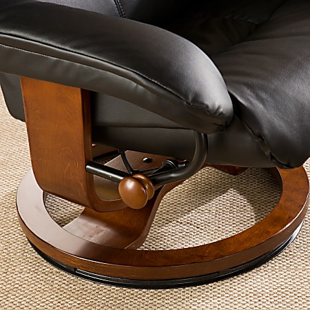 Southern enterprises leather recliner and sale ottoman