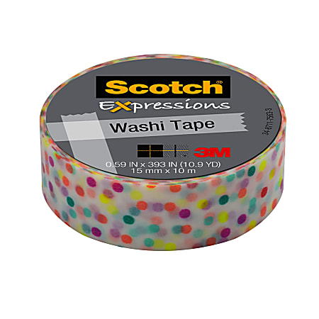 Scotch® Expressions Washi Tape, 5/8&quot; x 393&quot;, Dots