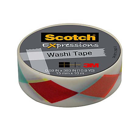 Scotch® Expressions Washi Tape, 5/8" x 393", Diamonds