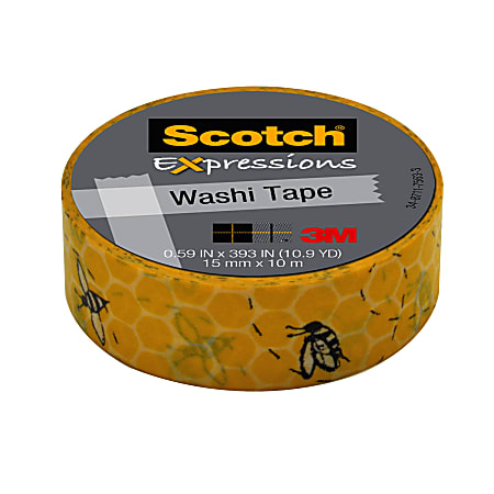 Scotch® Expressions Washi Tape, 5/8" x 393", Honeycomb