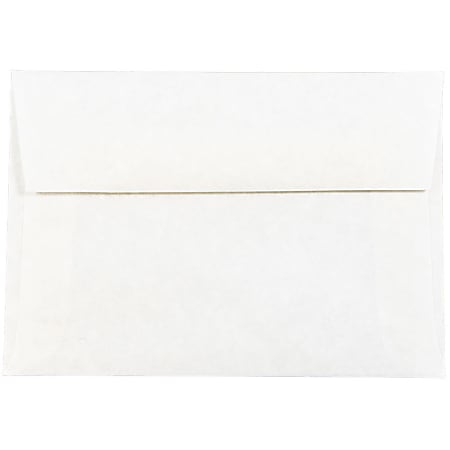 JAM Paper® Booklet Envelopes, #4 Bar (A1), Gummed Seal, 30% Recycled, White, Pack Of 25