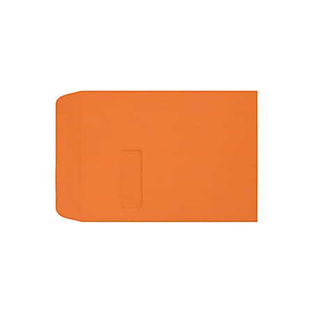 LUX #9 1/2 Open-End Window Envelopes, Top Left Window, Gummed Seal, Mandarin, Pack Of 500