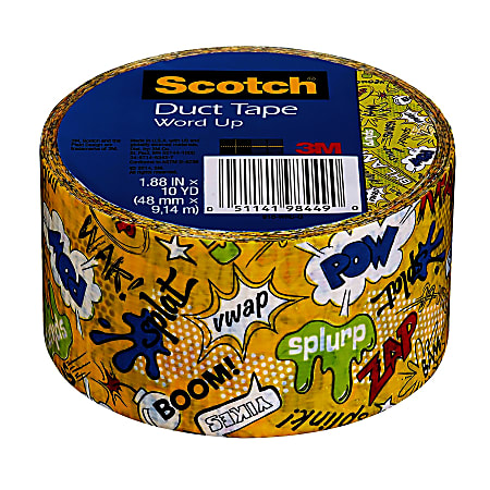 Scotch® Expressions Duct Tape, 3" Core, 1.88" x 10 Yd., Word Up 2
