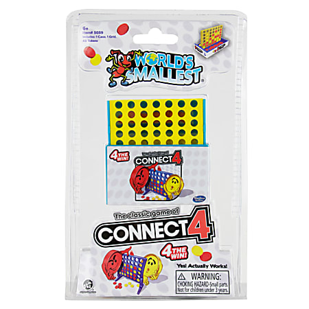 Super Impulse World’s Smallest Connect 4 Game, 8-1/2”H x 5-1/4”W x 1-1/2”D