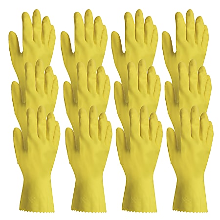 Impact Products Yellow Flock Lined Gloves, Large, Bag Of 12