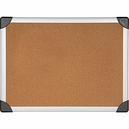 Lorell® Mounting Cork Board, 24" x 36", Aluminum Frame With Silver Finish