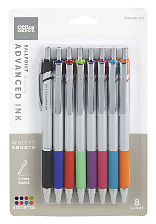 Colored ink ballpoint pens top