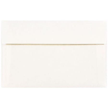JAM Paper® Parchment Booklet Invitation Envelopes, A10, Gummed Seal, 30% Recycled, White, Pack Of 25