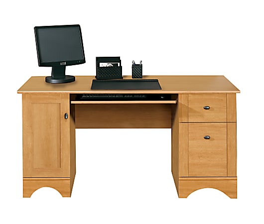 Realspace® Dawson 60" Computer Desk, Canyon Maple