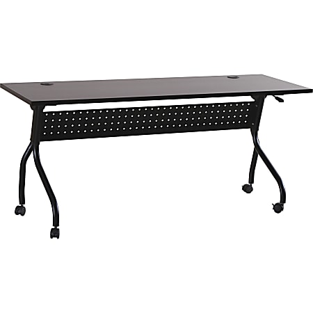 Lorell® Flip Top Training Table, 72"W, Espresso/Black