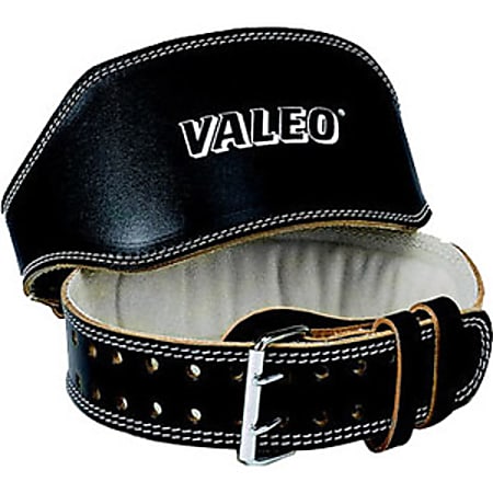 Valeo Padded Leather Lifting Belt, 4", Large, Black