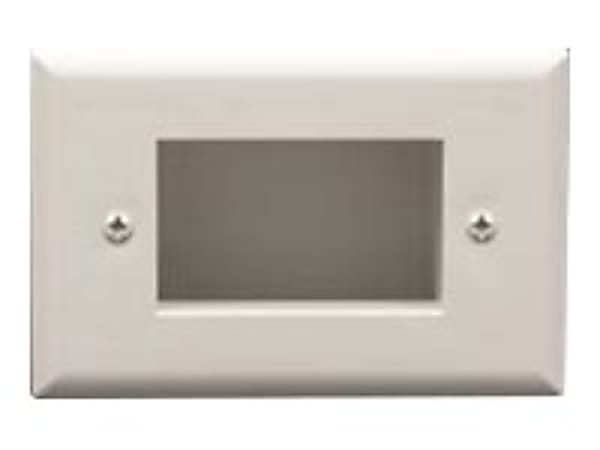 DataComm Easy Mount Low Voltage Cable Plate - Flush mount wallplate - white - 1-gang