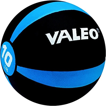 Valeo Medicine Ball, 10 Lb, Black/Blue