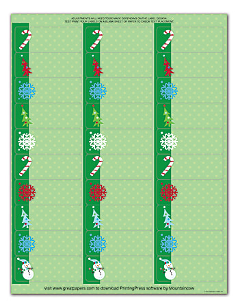 Great Papers!® Holiday Address Labels, 2011598, Rectangle, 2 5/8" x 1", Cheery Snowman, Pack Of 150
