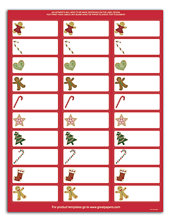 Great Papers!® Holiday Address Labels, 2011600, Rectangle, 2 5/8" x 1", Ginger Friends, Pack Of 150