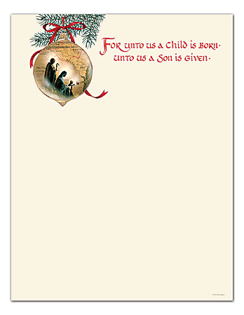 Great Papers!® Holiday-Themed Letterhead Paper, 8 1/2" x 11", Holy Family, Pack Of 80 Sheets