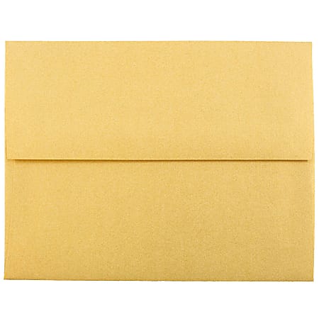 JAM Paper® Booklet Invitation Envelopes, A2, Gummed Seal, Stardream Metallic Gold, Pack Of 25