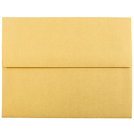 JAM Paper® Booklet Invitation Envelopes, A2, Gummed Seal, Stardream Metallic Gold, Pack Of 25