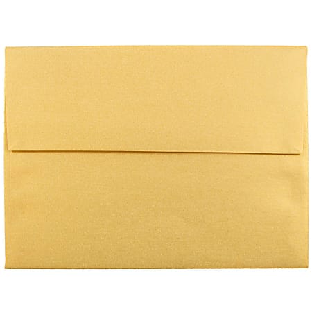 JAM Paper® Booklet Invitation Envelopes, A6, Gummed Seal, Stardream Metallic Gold, Pack Of 25