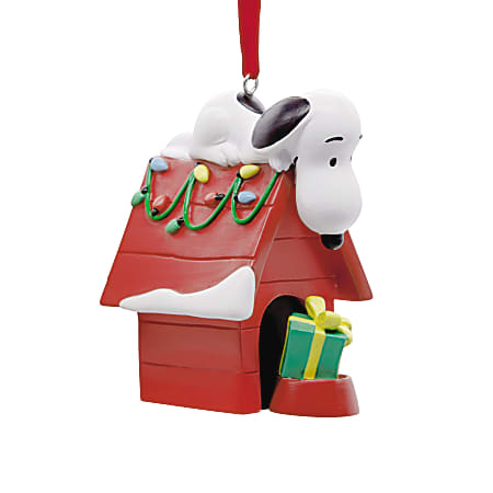 Hallmark Snoopy On Doghouse Ornament, 2-1/4”H x 2-1/4”W x 2”D, Multicolor