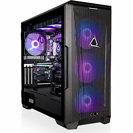 CLX SET Gaming Desktop PC, Intel Core i9, 32GB Memory, 1TB Solid State Drive, 4TB Hard Drive, Windows 11 Home, NVIDIA GeForce RTX 4070 Ti 12 GB GDDR6X, Black