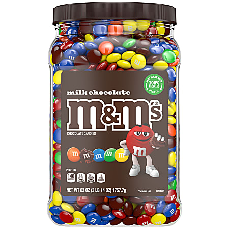 M&M's® Milk Chocolate Candies Jar, 62 Oz