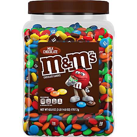 M&M's® Milk Chocolate Candies Jar, 62 Oz