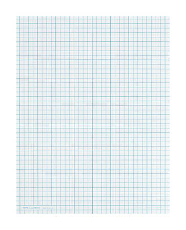 TOPS™ Cross Section Pad, 8 1/2" x 11", Quadrille Rule, 50 Sheets, White Paper/Blue Ink