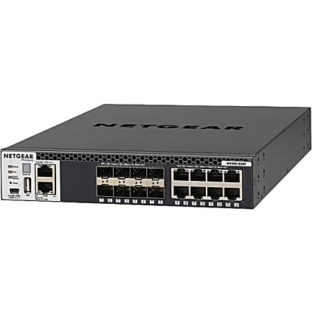 Netgear M4300 Stackable Managed Switch with 16x10G Including 8x10GBASE-T  and 8xSFP+ Layer 3 - 8 Ports - Manageable - Gigabit Ethernet, 10 Gigabit