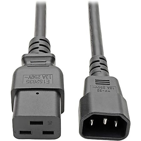 Tripp Lite 10ft Power Cord Adapter Cable C19 to C14 10A 16AWG 10' - (IEC-320-C19 to IEC-320-C14) 6-ft.