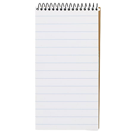 TOPS® Second Nature® 100% Recycled Reporter's Notebook, 4" x 8", 1 Subject, Pitman Ruled, 70 Sheets, White