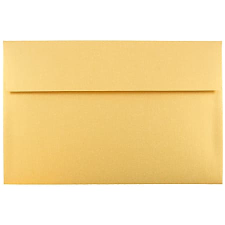 JAM Paper® Booklet Invitation Envelopes, A10, Gummed Seal, Gold Stardream Metallic, Pack Of 25