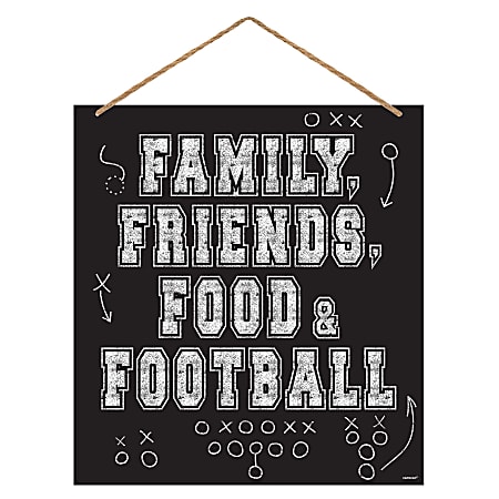 Amscan MDF Football Wall Signs, 15-3/4" x 14", Black/White, Pack Of 4 Signs