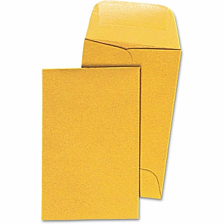 Universal Envelope - Coin - #1 - 20 lb - Gummed - Light Brown Kraft - Kraft Paper - 500 / Box